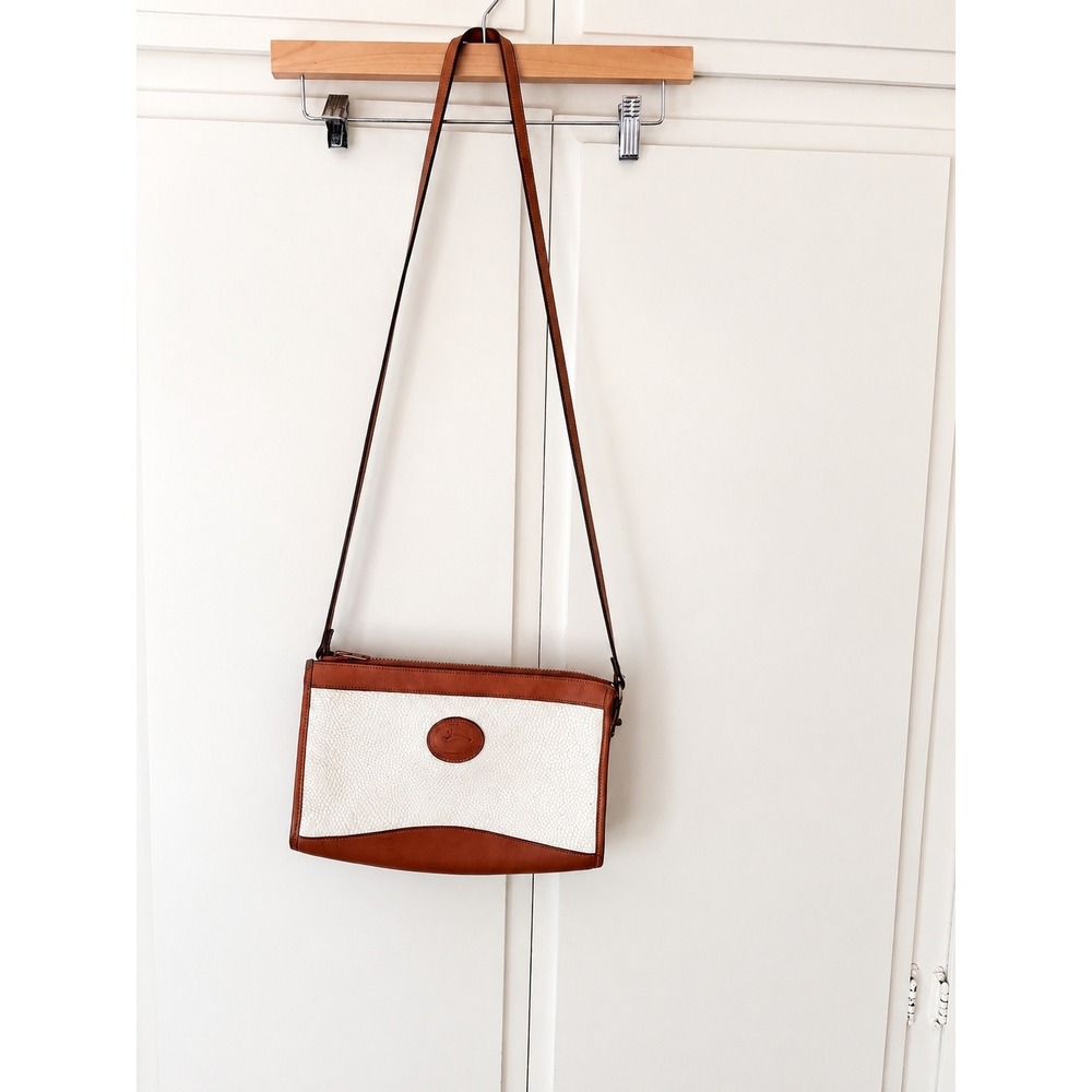 Dooney & Bourke Vintage All Weather Leather Crossbody Bag White Tan Two-Tone